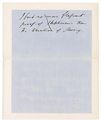 EMERSON, RALPH WALDO. Autograph Manuscript, unsigned, 10 lines,